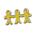 Three People Holding Hands Lapel Pin